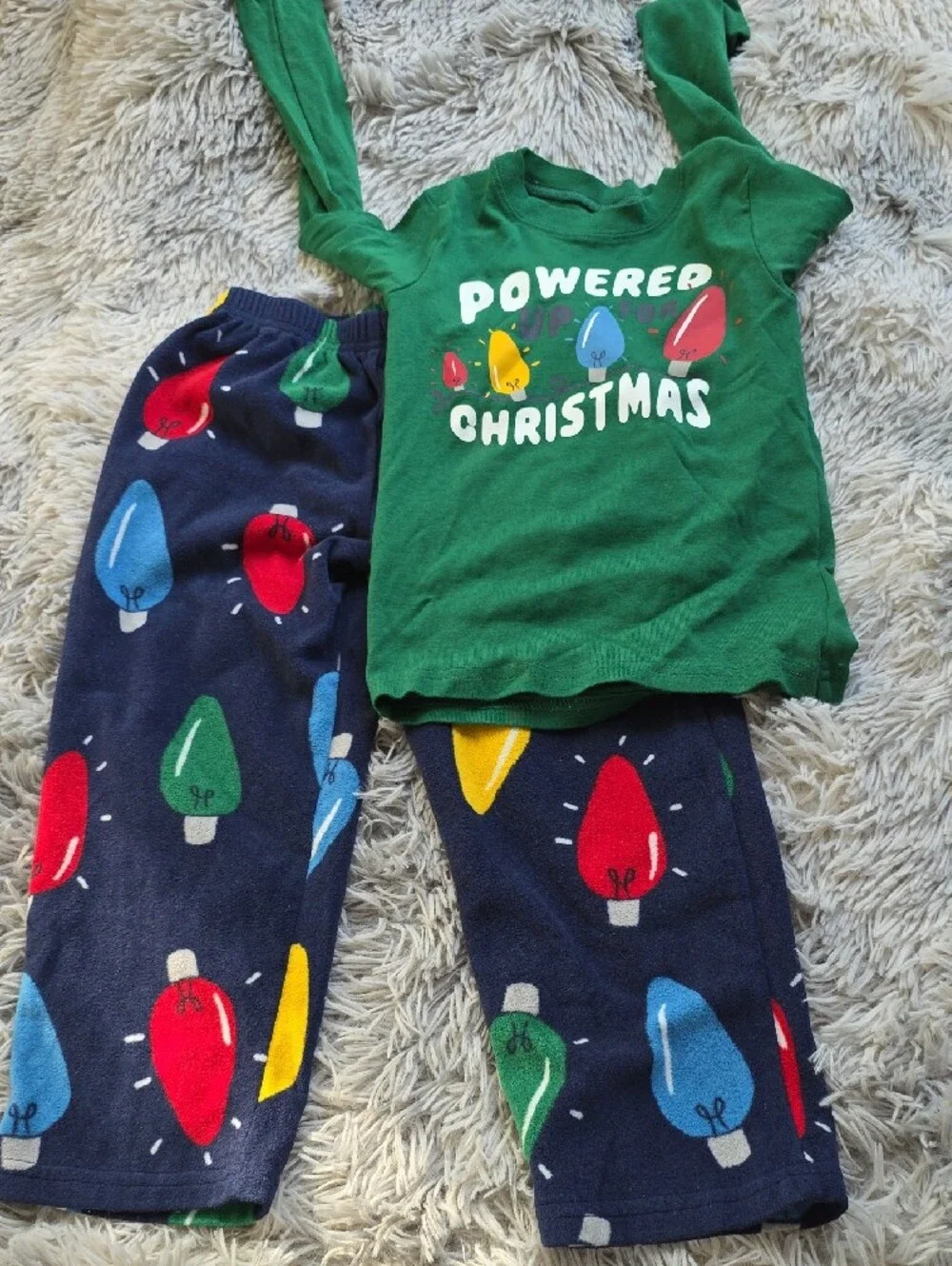 The Children's Place Green 'Powered by Christmas' Holiday Pajama Top